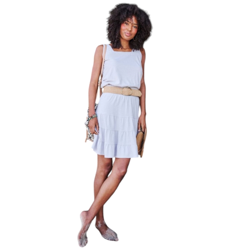 Fresh Produce White 100% Cotton Tiered Ruffle Skirt XXL